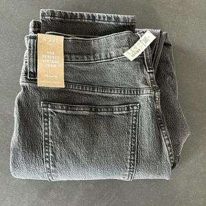 NWT Madewell Perfect Vintage Black Acid Washed Jeans 29T